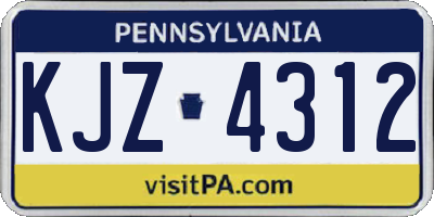 PA license plate KJZ4312