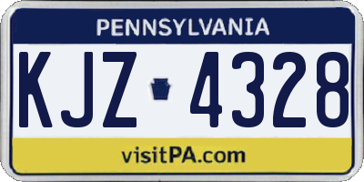 PA license plate KJZ4328