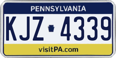 PA license plate KJZ4339