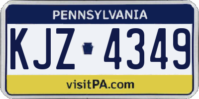 PA license plate KJZ4349
