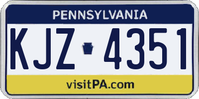 PA license plate KJZ4351