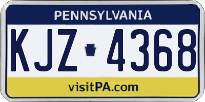 PA license plate KJZ4368