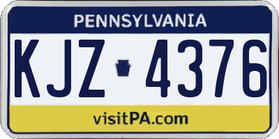 PA license plate KJZ4376
