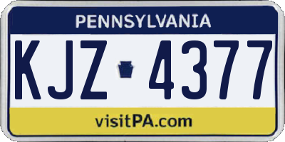 PA license plate KJZ4377