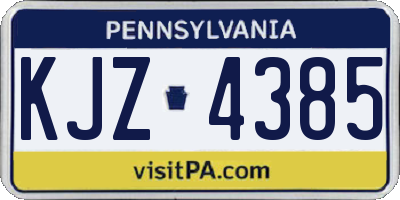 PA license plate KJZ4385