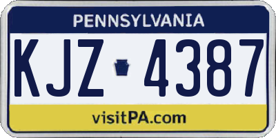 PA license plate KJZ4387