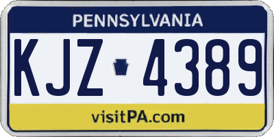 PA license plate KJZ4389