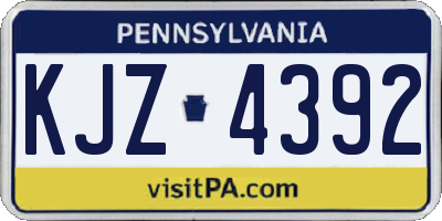 PA license plate KJZ4392