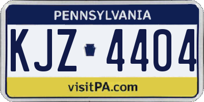 PA license plate KJZ4404