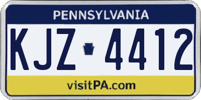 PA license plate KJZ4412