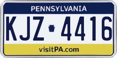PA license plate KJZ4416