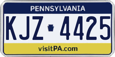 PA license plate KJZ4425