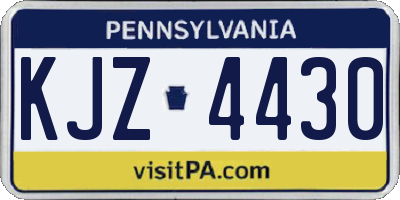 PA license plate KJZ4430