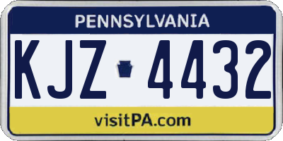 PA license plate KJZ4432