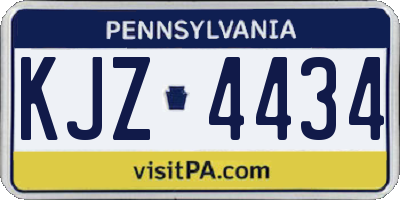 PA license plate KJZ4434