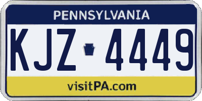 PA license plate KJZ4449