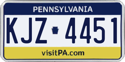 PA license plate KJZ4451