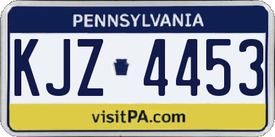 PA license plate KJZ4453