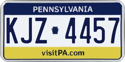 PA license plate KJZ4457