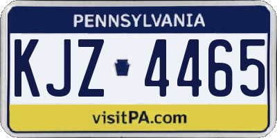 PA license plate KJZ4465