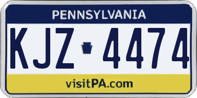 PA license plate KJZ4474