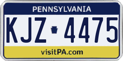 PA license plate KJZ4475