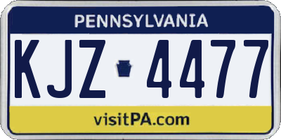 PA license plate KJZ4477