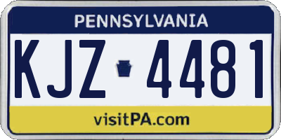 PA license plate KJZ4481