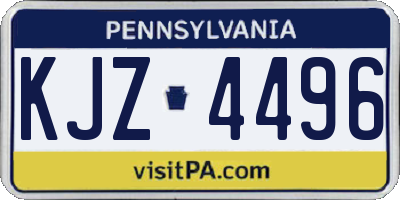 PA license plate KJZ4496