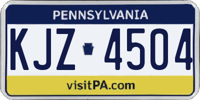 PA license plate KJZ4504