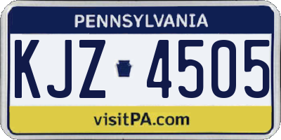 PA license plate KJZ4505