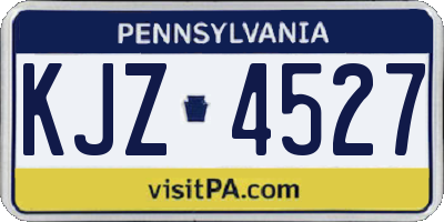 PA license plate KJZ4527