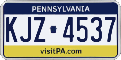 PA license plate KJZ4537
