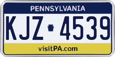 PA license plate KJZ4539