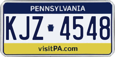 PA license plate KJZ4548