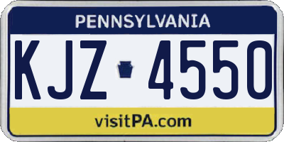 PA license plate KJZ4550