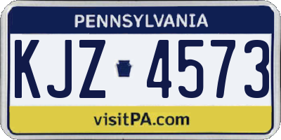 PA license plate KJZ4573