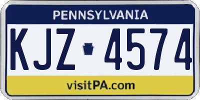 PA license plate KJZ4574