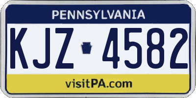 PA license plate KJZ4582