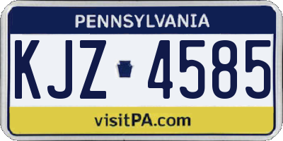 PA license plate KJZ4585