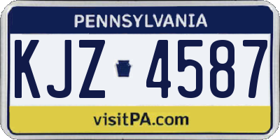PA license plate KJZ4587