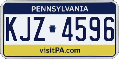 PA license plate KJZ4596