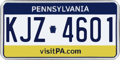 PA license plate KJZ4601