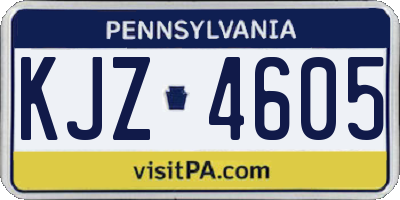 PA license plate KJZ4605