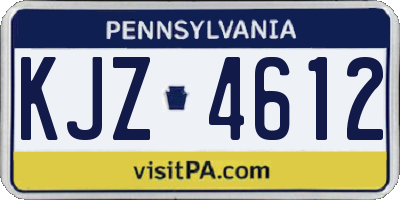 PA license plate KJZ4612