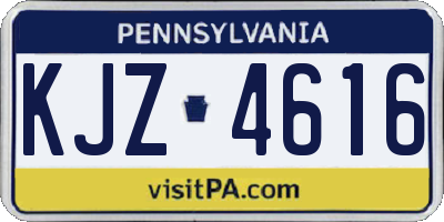 PA license plate KJZ4616