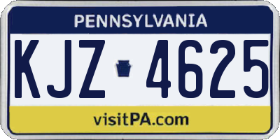 PA license plate KJZ4625