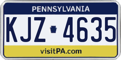 PA license plate KJZ4635