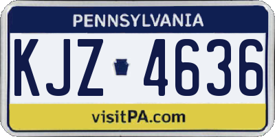 PA license plate KJZ4636
