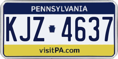 PA license plate KJZ4637